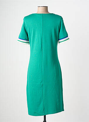 Robe mi-longue manches courtes manches courtes vert GEISHA femme