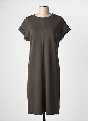 Robe mi-longue manches courtes manches courtes noir STREET ONE femme
