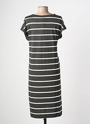 Robe mi-longue manches courtes manches courtes vert STREET ONE femme