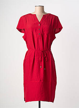 Robe mi-longue manches courtes manches courtes rouge STREET ONE femme
