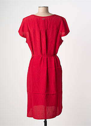 Robe mi-longue manches courtes manches courtes rouge STREET ONE femme