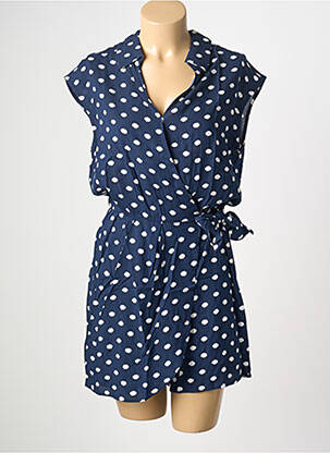 Combishort tissage popeline manches courtes bleu MOLLY BRACKEN femme