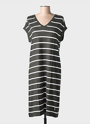 Robe mi-longue manches courtes manches courtes vert STREET ONE femme