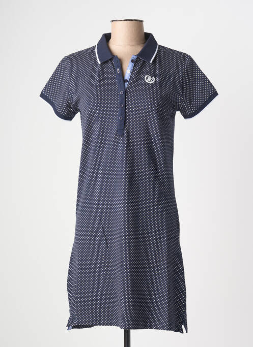 Robe mi-longue manches courtes manches courtes bleu BLACK WELLIS femme