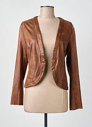 Veste casual tissage suedine marron VOODOO femme