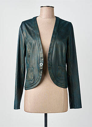 Veste casual tissage suedine vert VOODOO femme