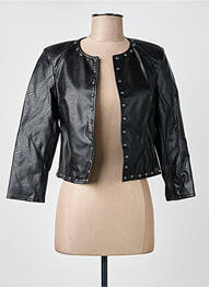 Veste simili cuir epaulette noir VOODOO femme