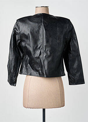 Veste simili cuir epaulette noir VOODOO femme
