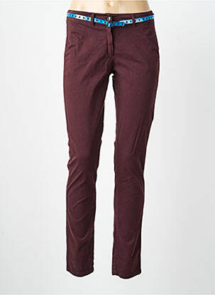 Pantalon chino tissage popeline taille normale rouge VOODOO femme