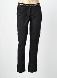 Pantalon chino tissage popeline taille normale noir VOODOO femme