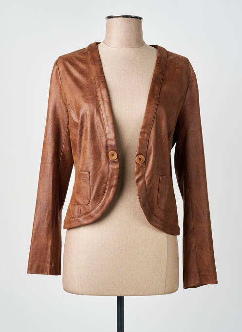 Veste casual tissage suedine marron VOODOO femme