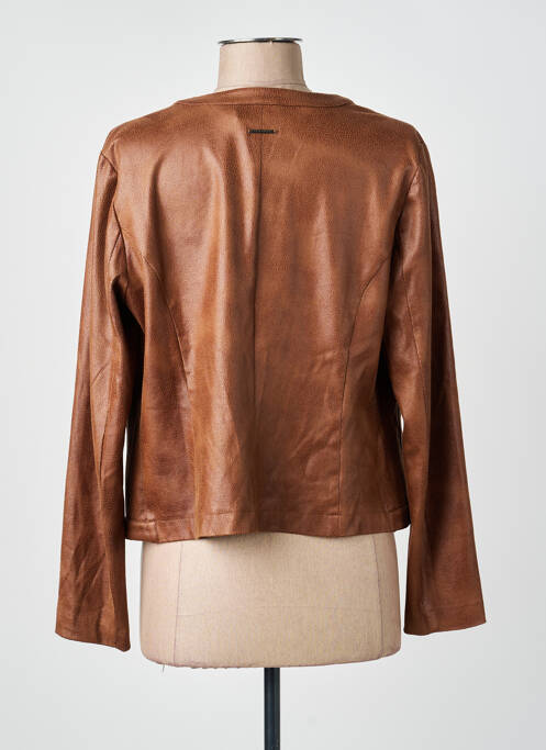 Veste casual tissage suedine marron VOODOO femme