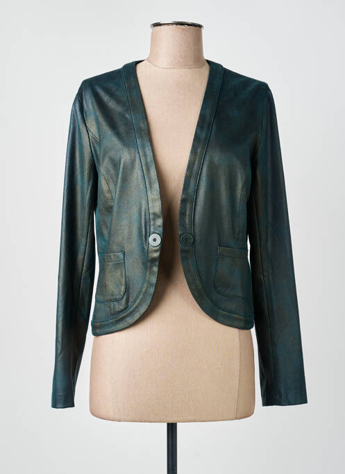 Veste casual tissage suedine vert VOODOO femme