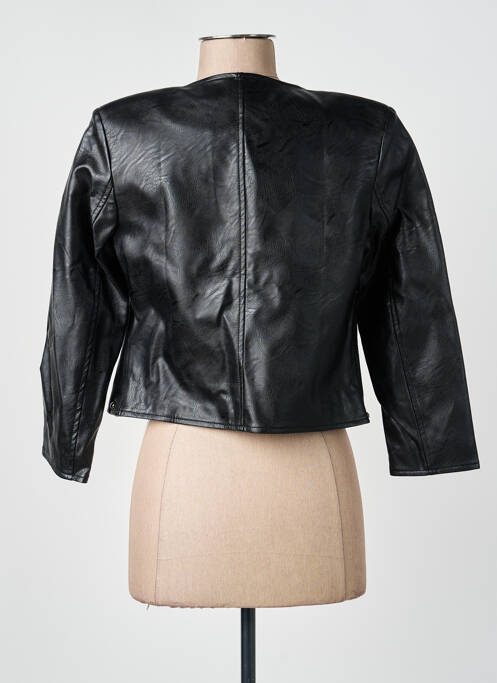 Veste simili cuir epaulette noir VOODOO femme