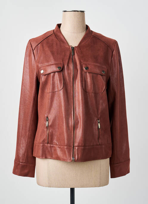 Veste casual tissage suedine orange VOODOO femme