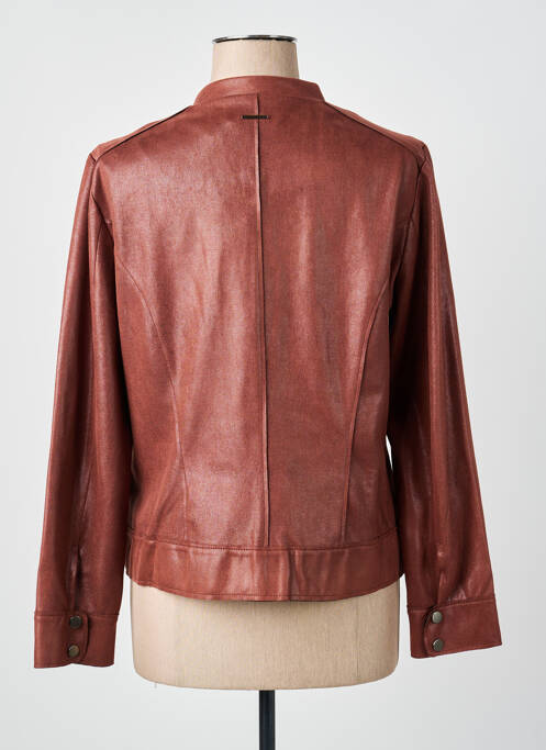 Veste casual tissage suedine orange VOODOO femme