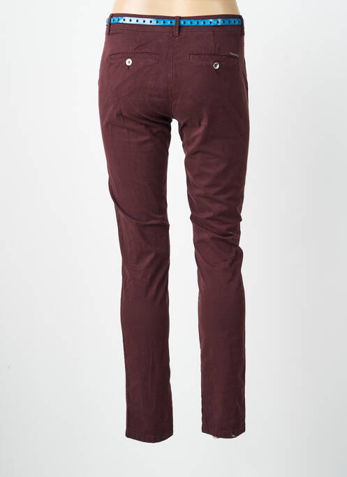 Pantalon chino tissage popeline taille normale rouge VOODOO femme