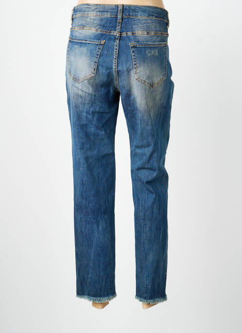Jeans coupe slim effet usé délavé taille normale bleu VOODOO femme