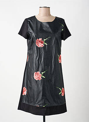 Robe mi-longue manches courtes manches courtes noir VOODOO femme