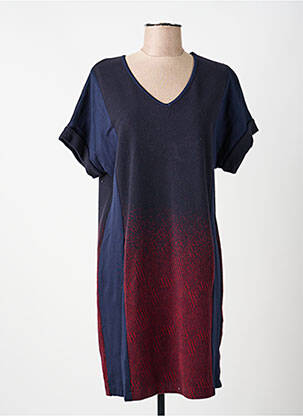 Robe mi-longue manches courtes manches courtes bleu VOODOO femme