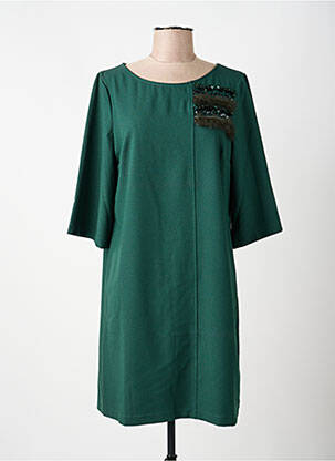 Robe mi-longue manches longues manches longues vert VOODOO femme