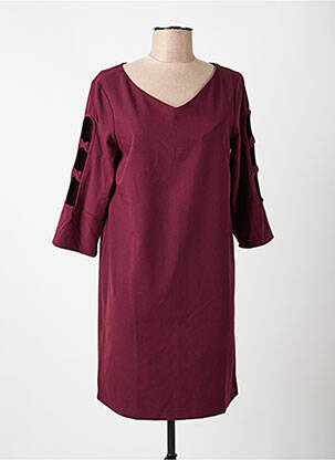 Robe mi-longue manches longues manches longues rouge VOODOO femme