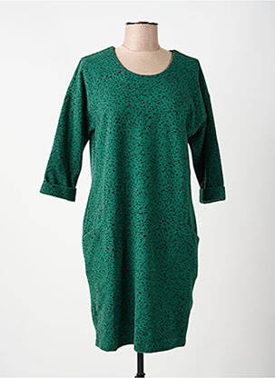 Robe mi-longue manches longues manches longues vert VOODOO femme