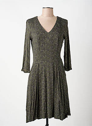Robe mi-longue manches 3/4 manches 3/4 vert VOODOO femme