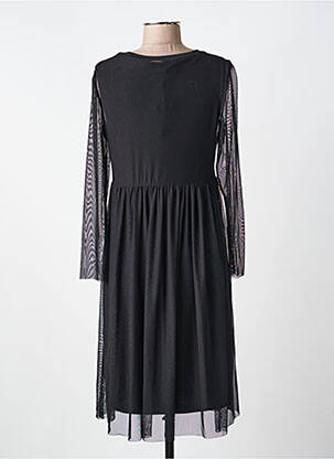 Robe mi-longue manches longues manches longues noir VOODOO femme