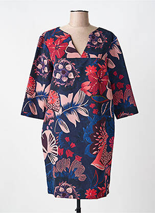Robe courte manches 3/4 manches 3/4 bleu VOODOO femme