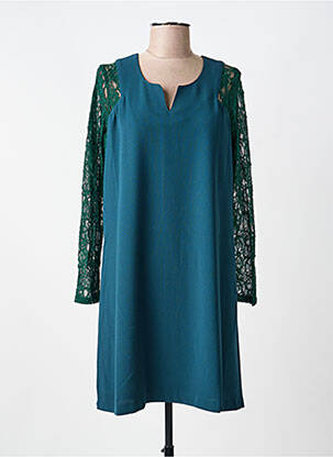 Robe mi-longue manches longues manches longues vert VOODOO femme