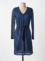 Robe courte manches longues manches longues bleu VOODOO femme
