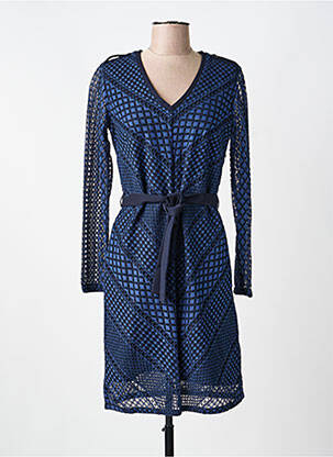 Robe courte manches longues manches longues bleu VOODOO femme