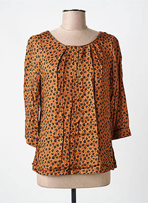 Top coupe cintrée manches longues marron VOODOO femme