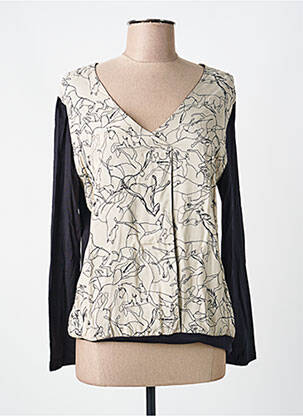 Top imprimé fantaisie manches longues beige VOODOO femme