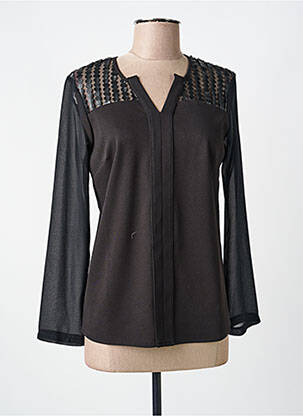 Top coupe cintrée manches longues noir VOODOO femme