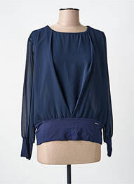 Top col rond manches longues bleu VOODOO femme