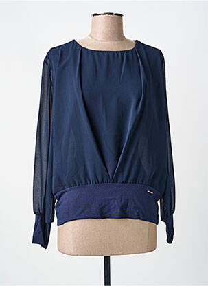 Top col rond manches longues bleu VOODOO femme