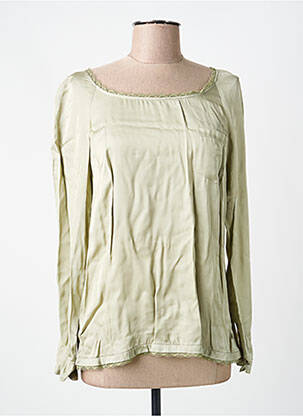 Top col carré manches longues vert VOODOO femme