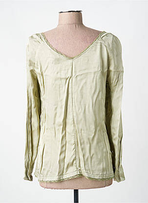 Top col carré manches longues vert VOODOO femme
