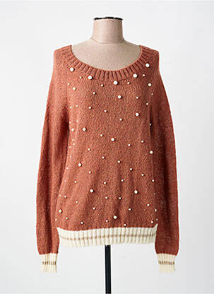 Pull stretch manches longues marron VOODOO femme