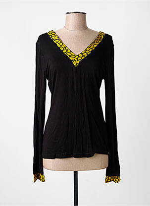 Top coupe cintrée manches longues noir VOODOO femme