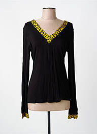 Top coupe cintrée manches longues noir VOODOO femme