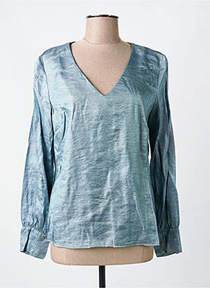 Top coupe cintrée manches longues bleu VOODOO femme