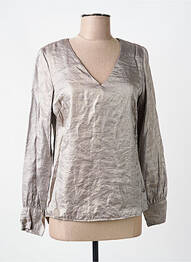 Top coupe cintrée manches longues gris VOODOO femme