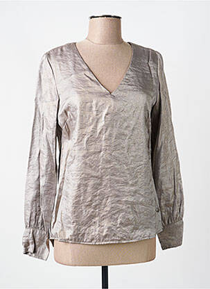 Top coupe cintrée manches longues gris VOODOO femme