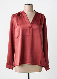 Top col v manches longues marron VOODOO femme