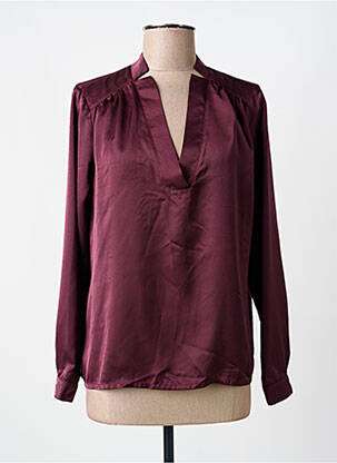 Top col v manches longues violet VOODOO femme