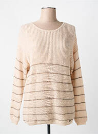 Pull coupe cintrée manches longues beige VOODOO femme