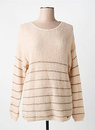 Pull coupe cintrée manches longues beige VOODOO femme